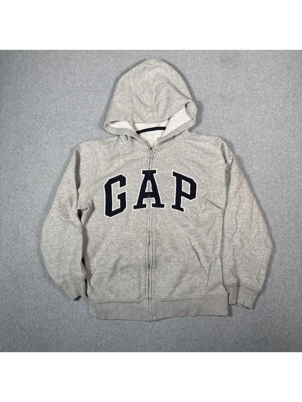 Gap Kids Spellout grey zip up hoodie
